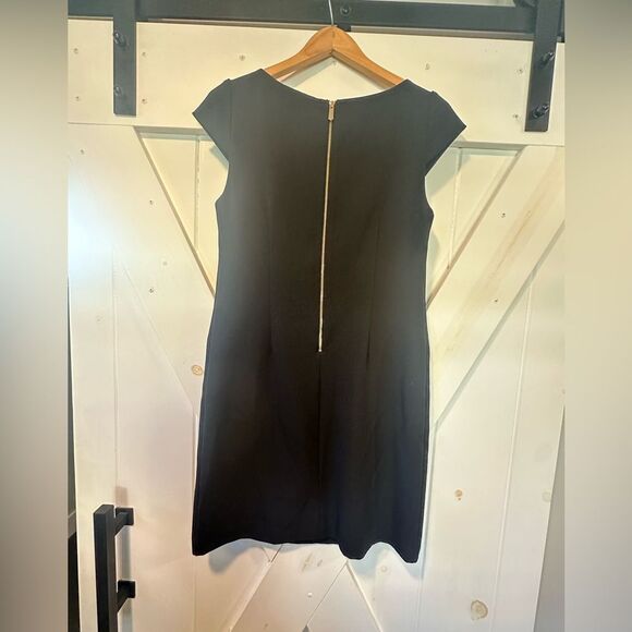 Vince Camuto Womens Short Cap Sleeve Sheath Dress Black Size 4 Pockets VC5M9838 - Picture 2 of 5